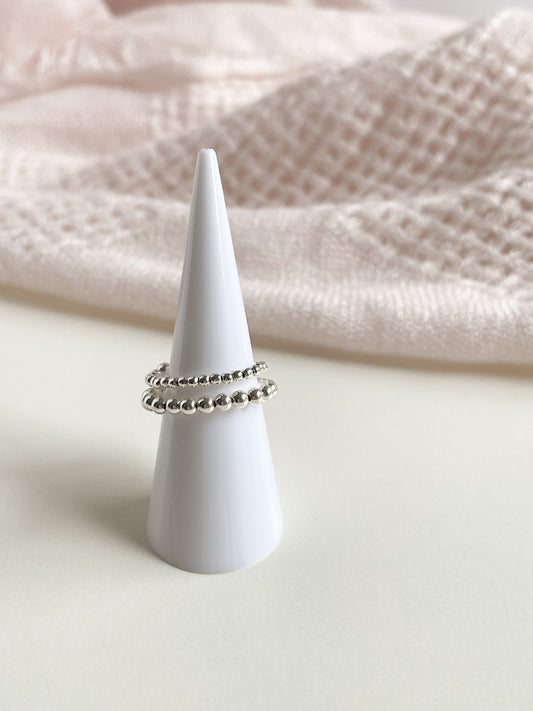 BEADED RING - STERLING SILVER