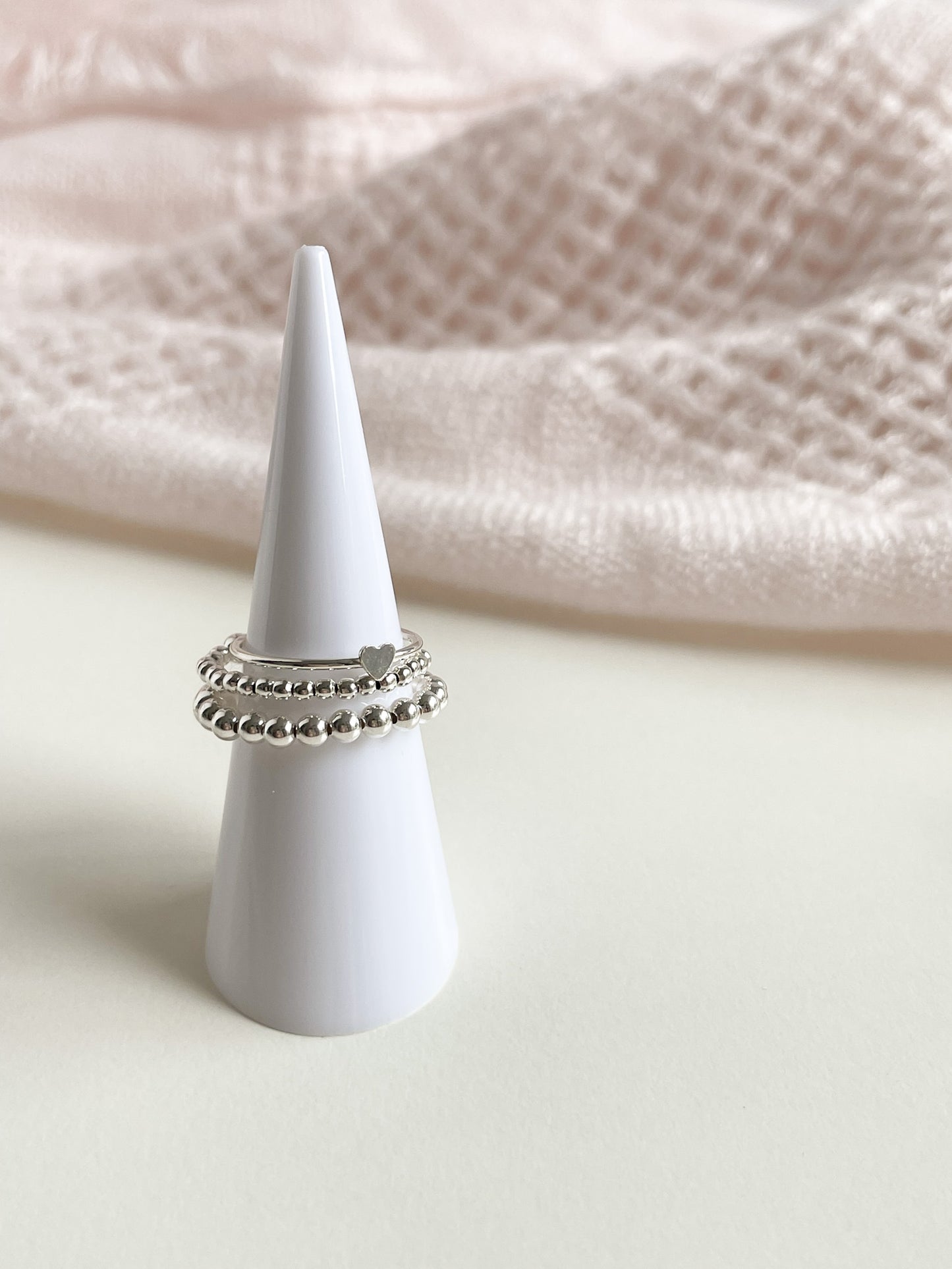 BEADED RING - STERLING SILVER