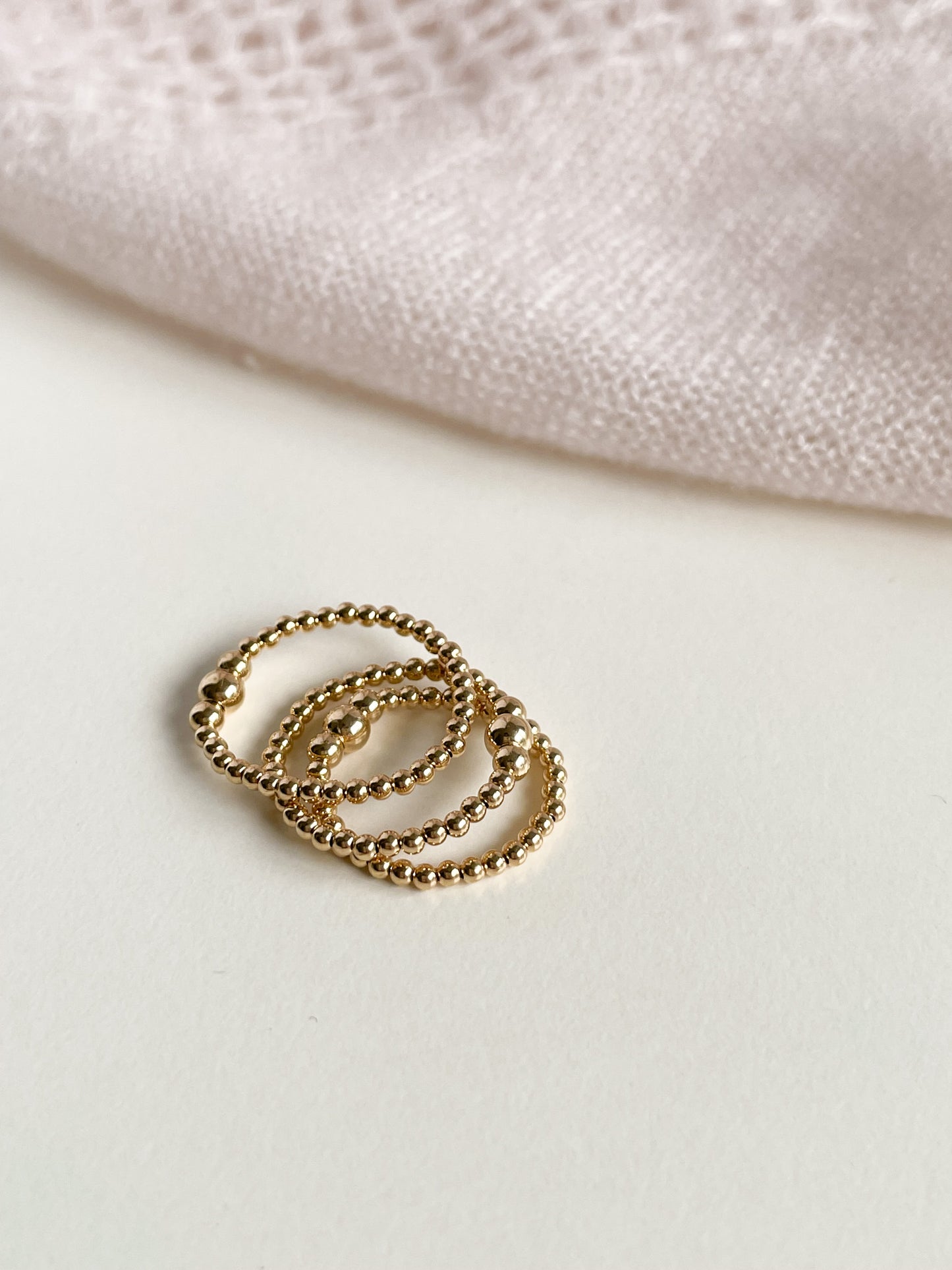 BEADED RING - 14K GOLD FILLED