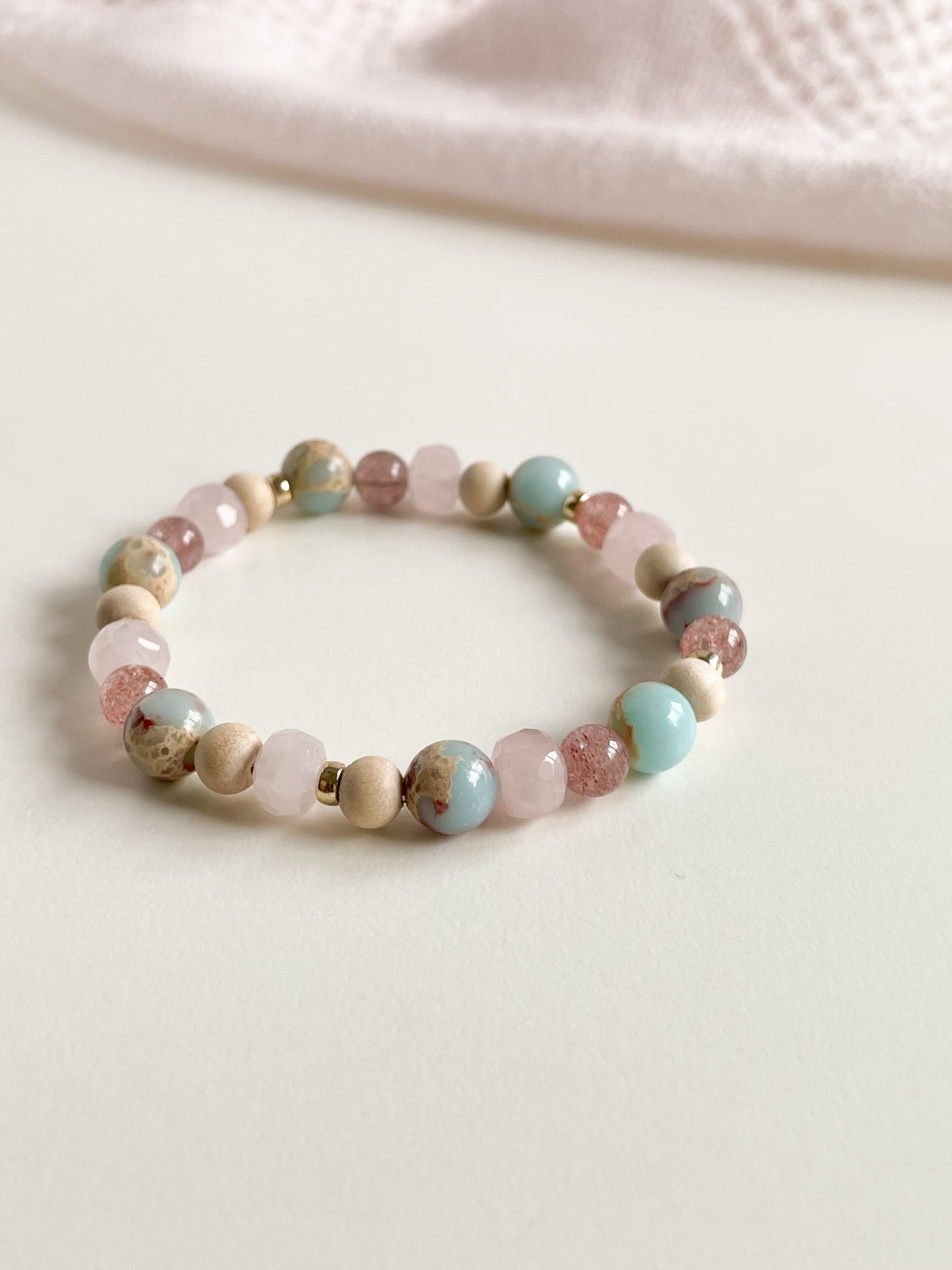 L'ULTIMO BRACELET - IMPRESSION JASPER/STRAWBERRY QUARTZ/ROSE QUARTZ/WOOD