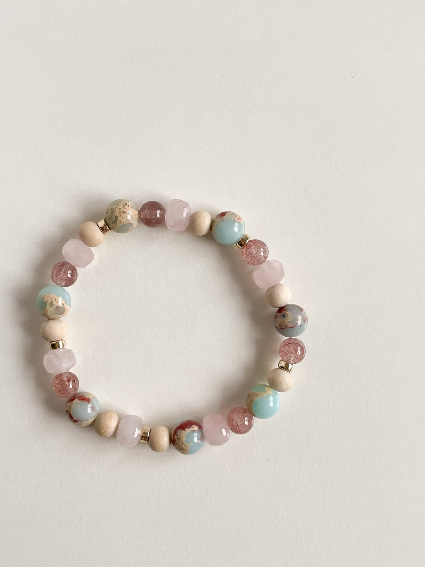 L'ULTIMO BRACELET - IMPRESSION JASPER/STRAWBERRY QUARTZ/ROSE QUARTZ/WOOD