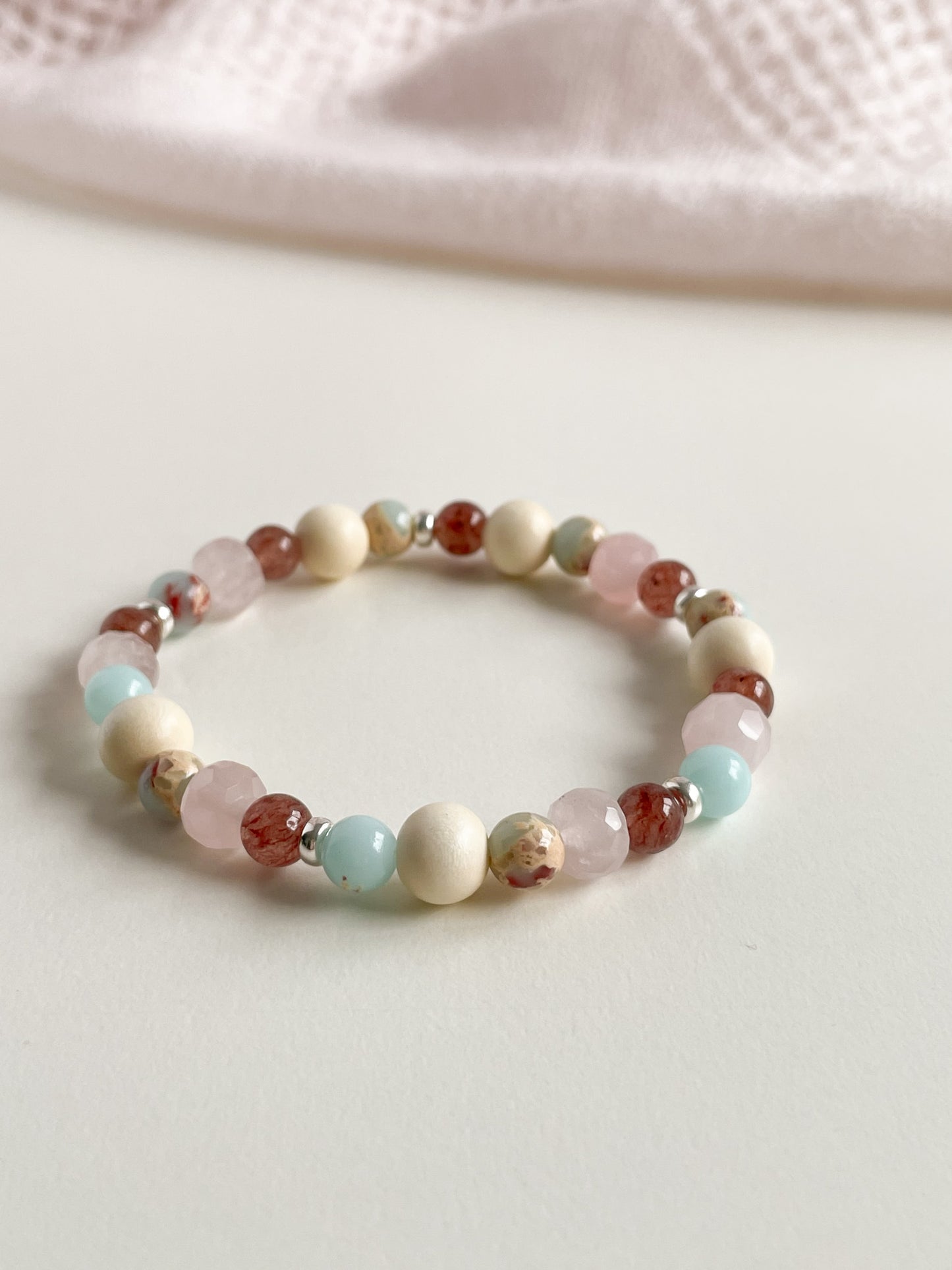 L'ULTIMO BRACELET - IMPRESSION JASPER/STRAWBERRY QUARTZ/ROSE QUARTZ/WOOD