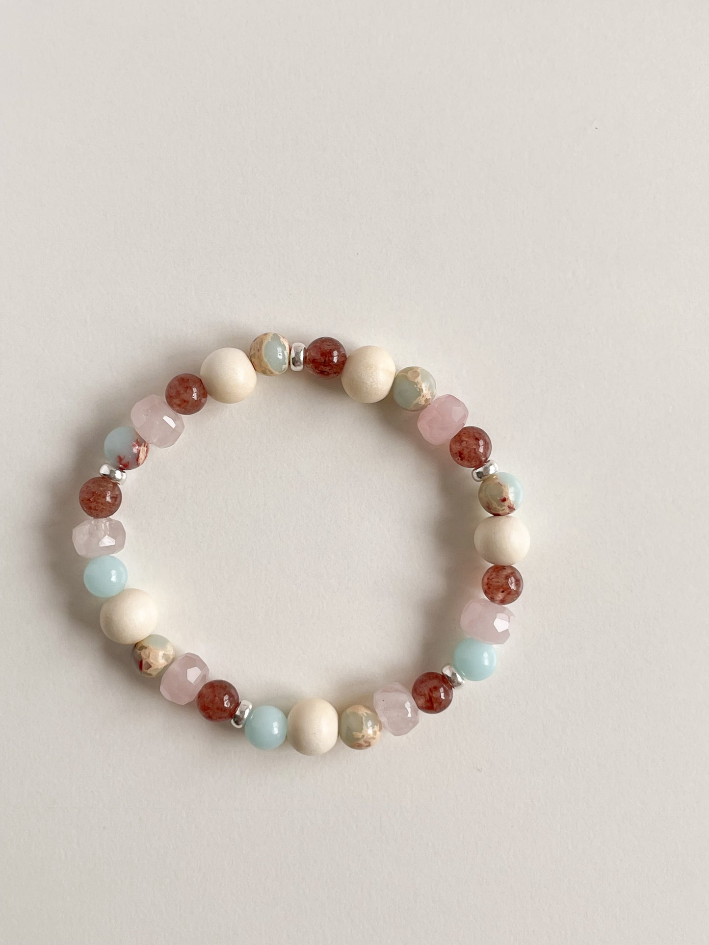 L'ULTIMO BRACELET - IMPRESSION JASPER/STRAWBERRY QUARTZ/ROSE QUARTZ/WOOD