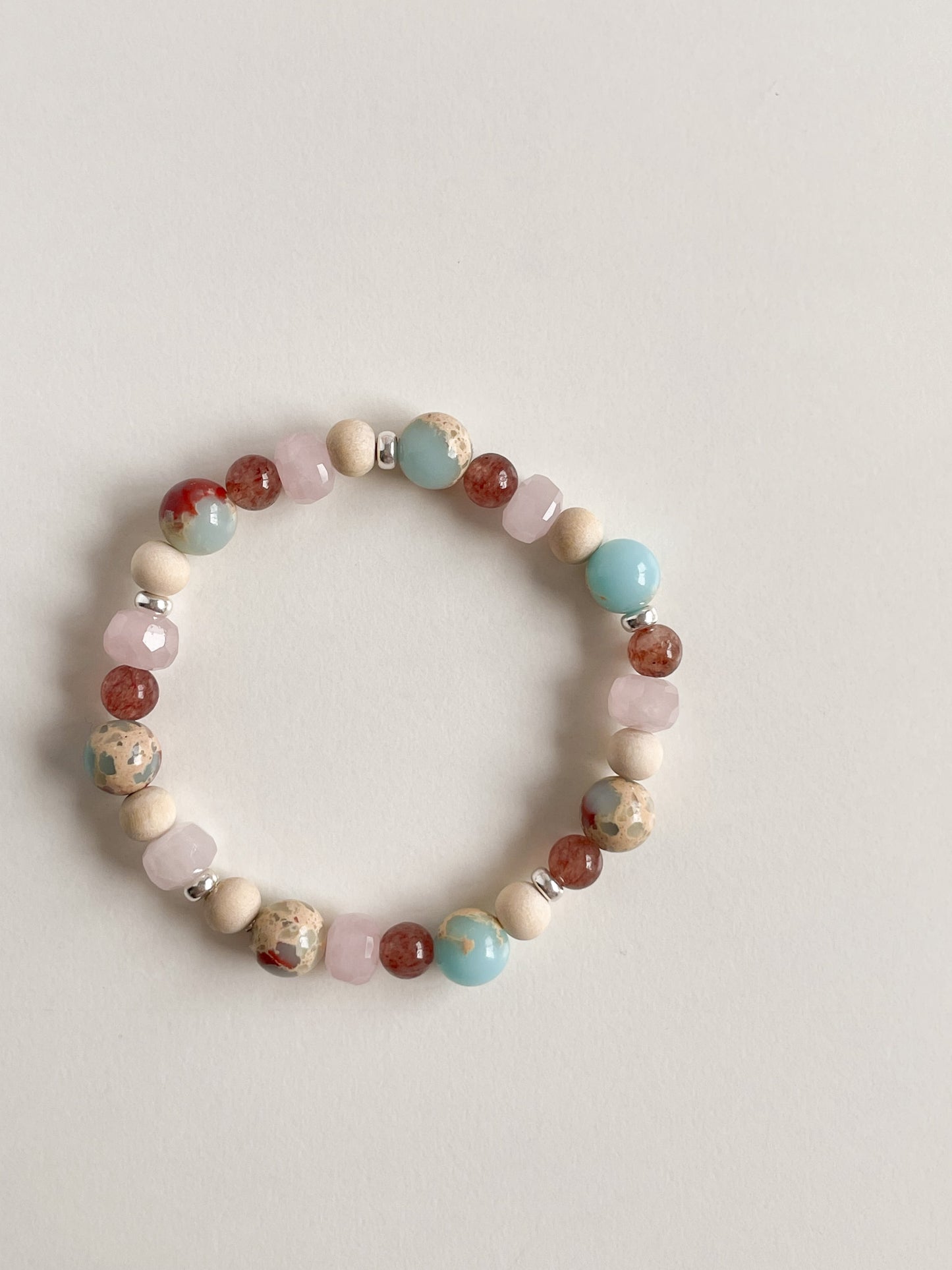 L'ULTIMO BRACELET - IMPRESSION JASPER/STRAWBERRY QUARTZ/ROSE QUARTZ/WOOD