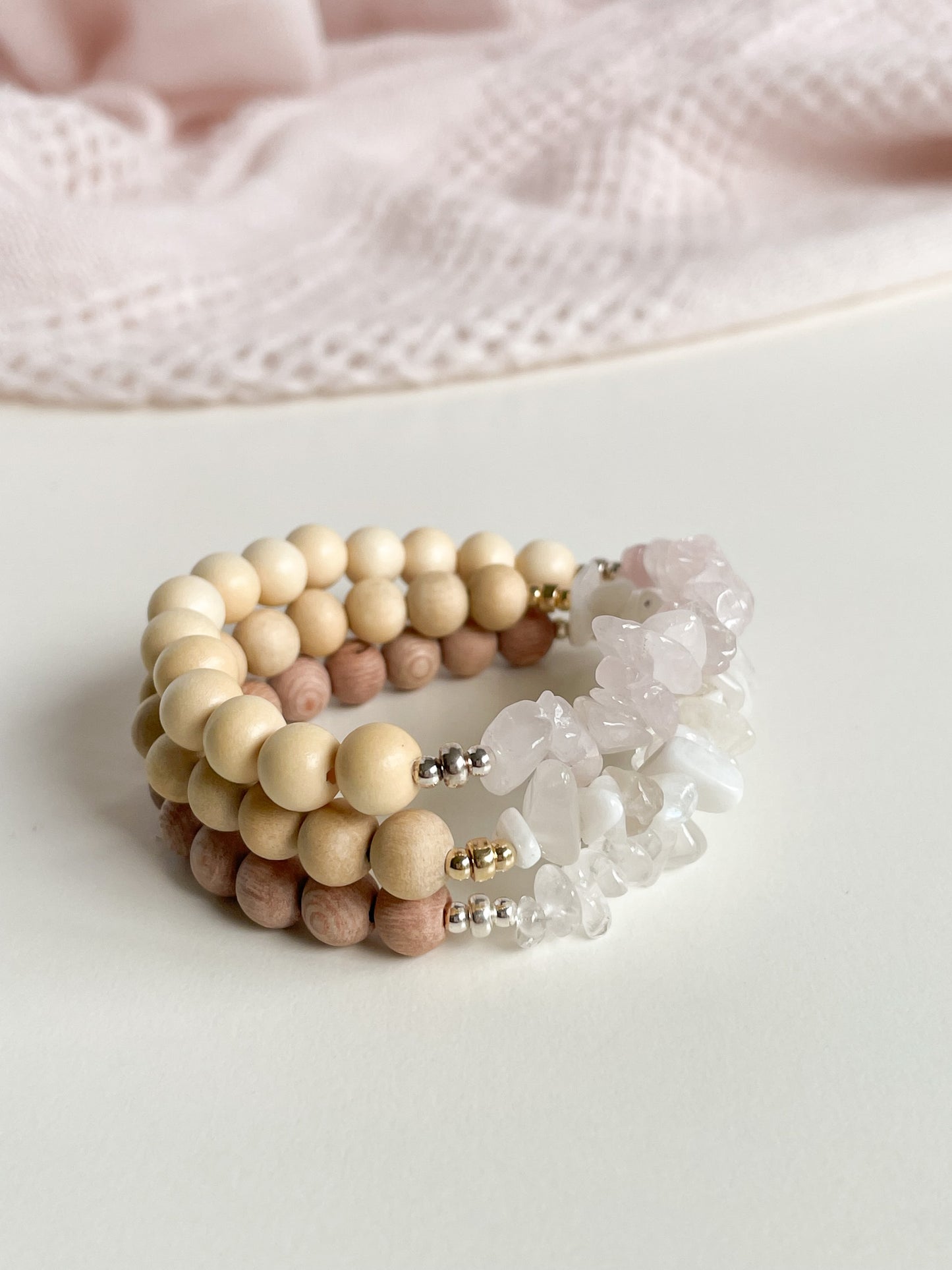 WOOD & GEMSTONE AROMATHERAPY BRACELET - 8MM