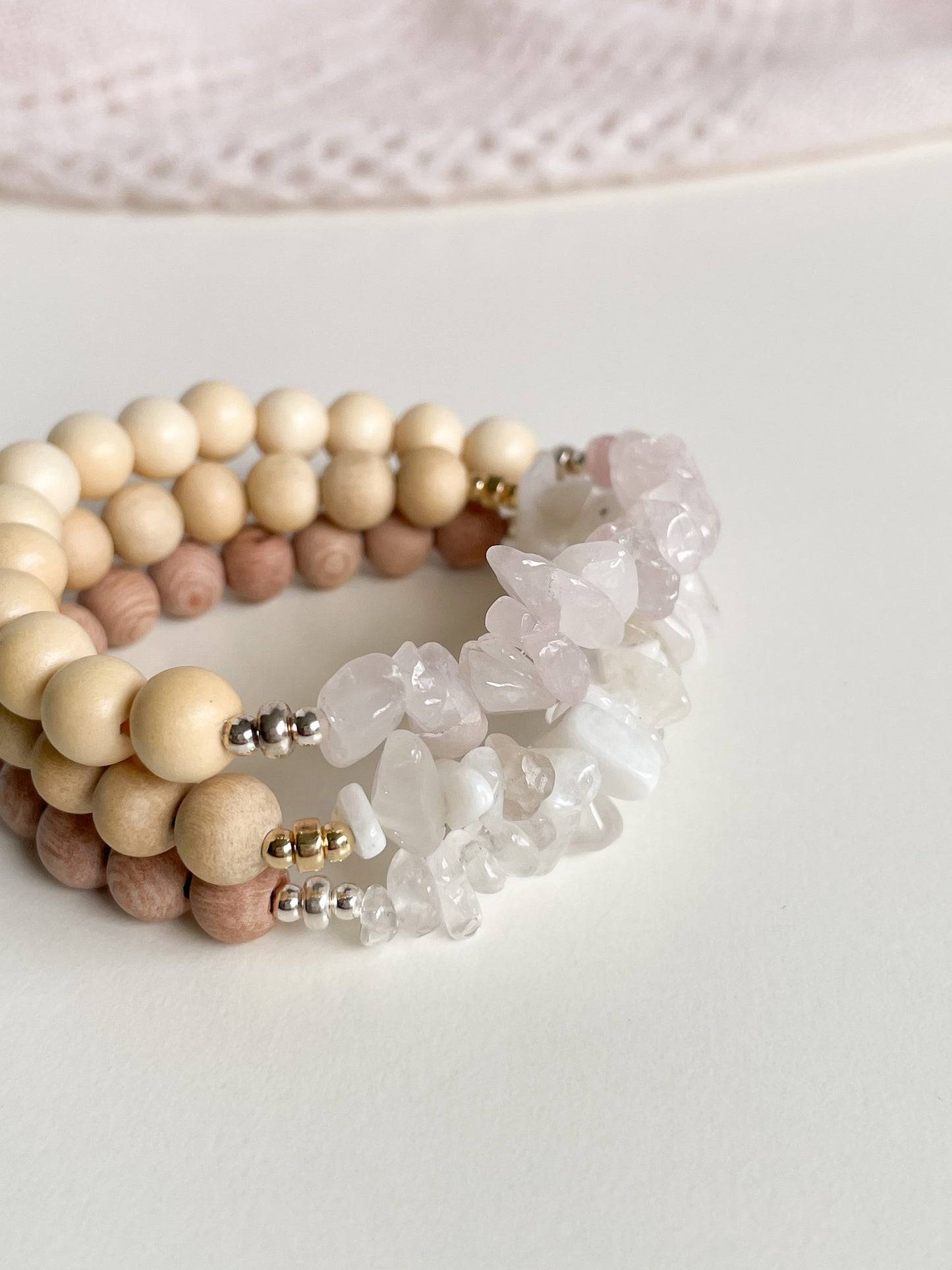 WOOD & GEMSTONE AROMATHERAPY BRACELET - 8MM