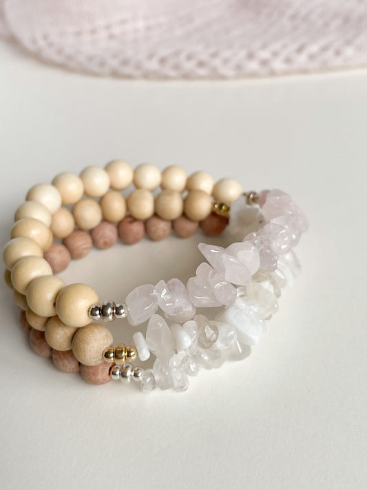 WOOD & GEMSTONE AROMATHERAPY BRACELET - 8MM