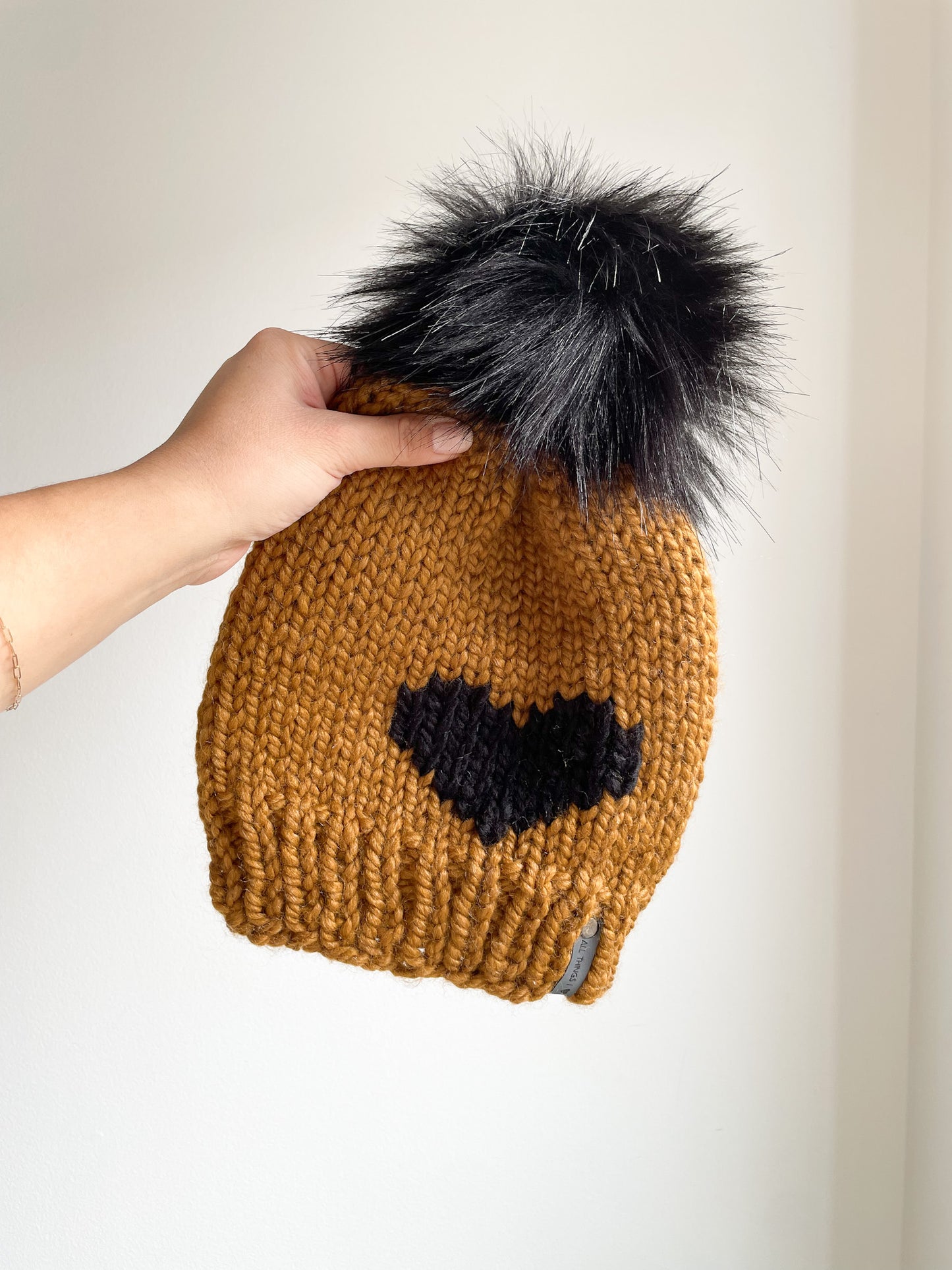 READY TO SHIP - SWEET HEART BEANIE in FLAX, SIZE TEEN/ADULT