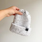 READY TO SHIP - BRIM BEANIE in WHITE SPECKLE - 3 SIZES