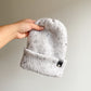 READY TO SHIP - BRIM BEANIE in WHITE SPECKLE - 3 SIZES