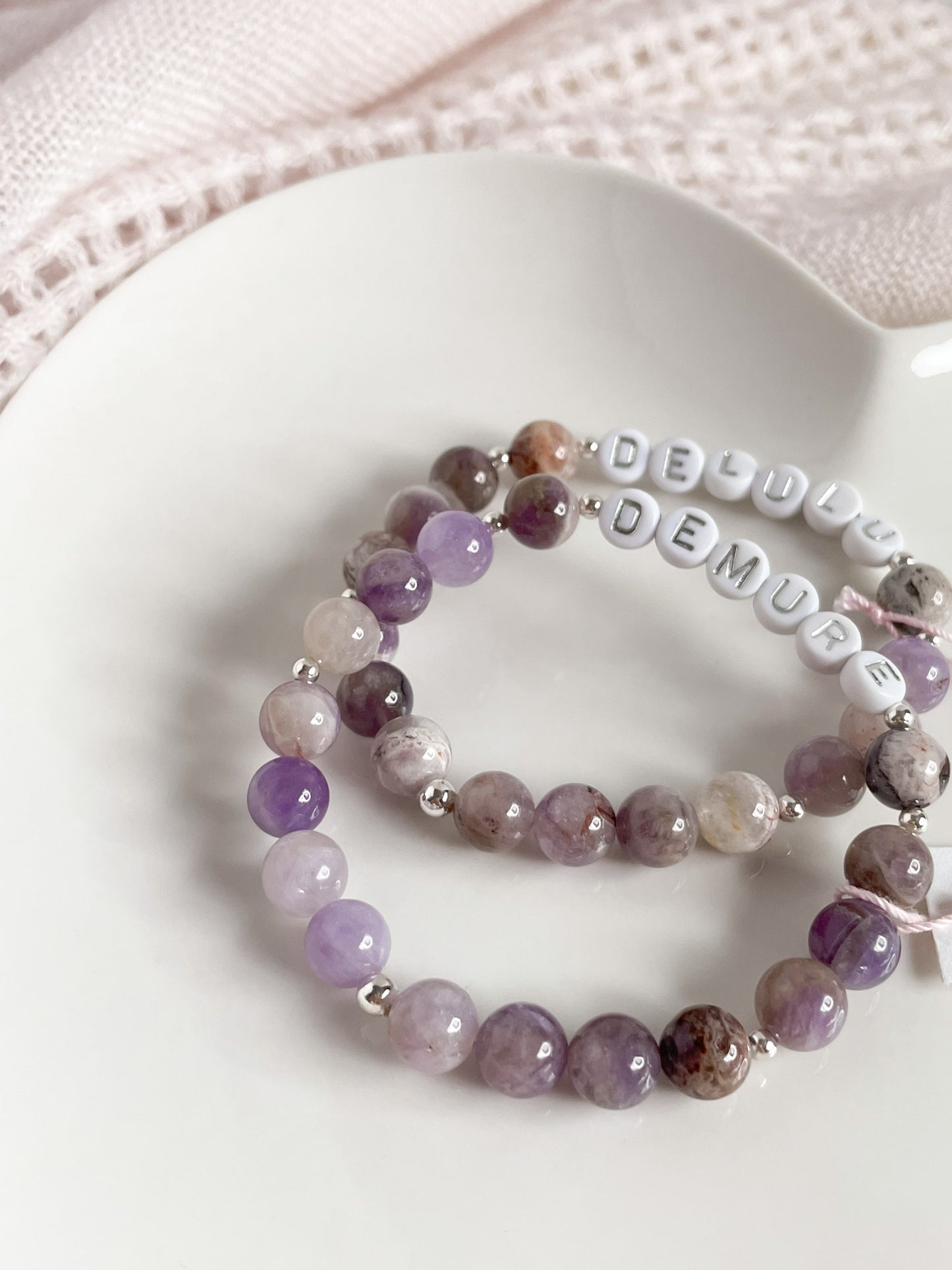 PERSONALIZE YOUR OWN BRACELET - SAGE AMETHYST 8MM