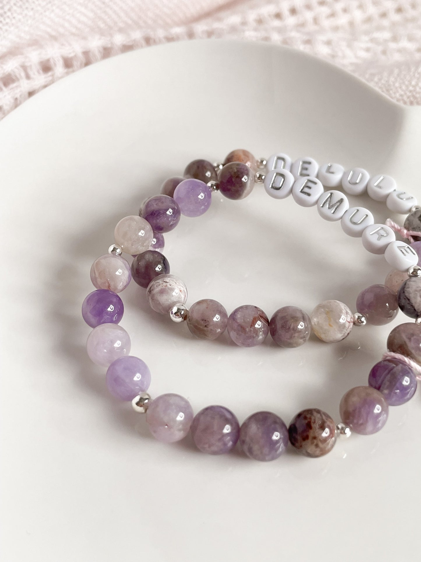 PERSONALIZE YOUR OWN BRACELET - SAGE AMETHYST 8MM