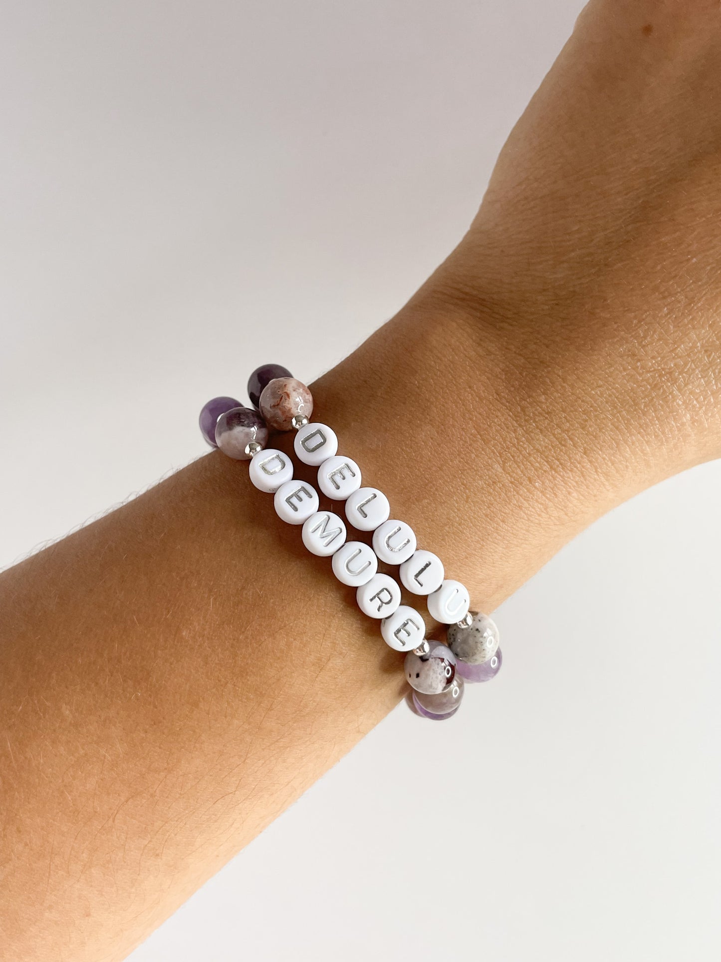 PERSONALIZE YOUR OWN BRACELET - SAGE AMETHYST 8MM