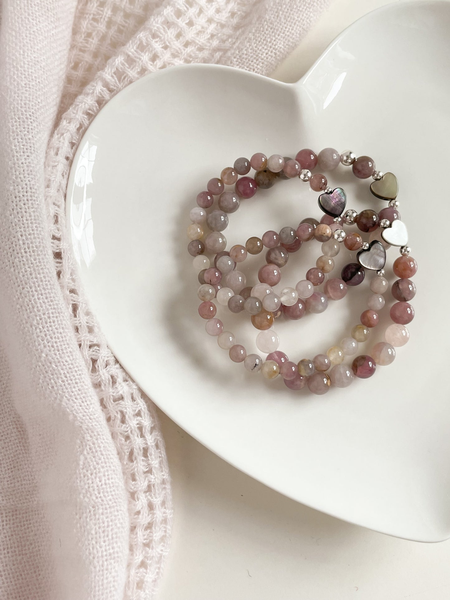 TESORO BRACELET - MAUVE ROSE QUARTZ 6MM