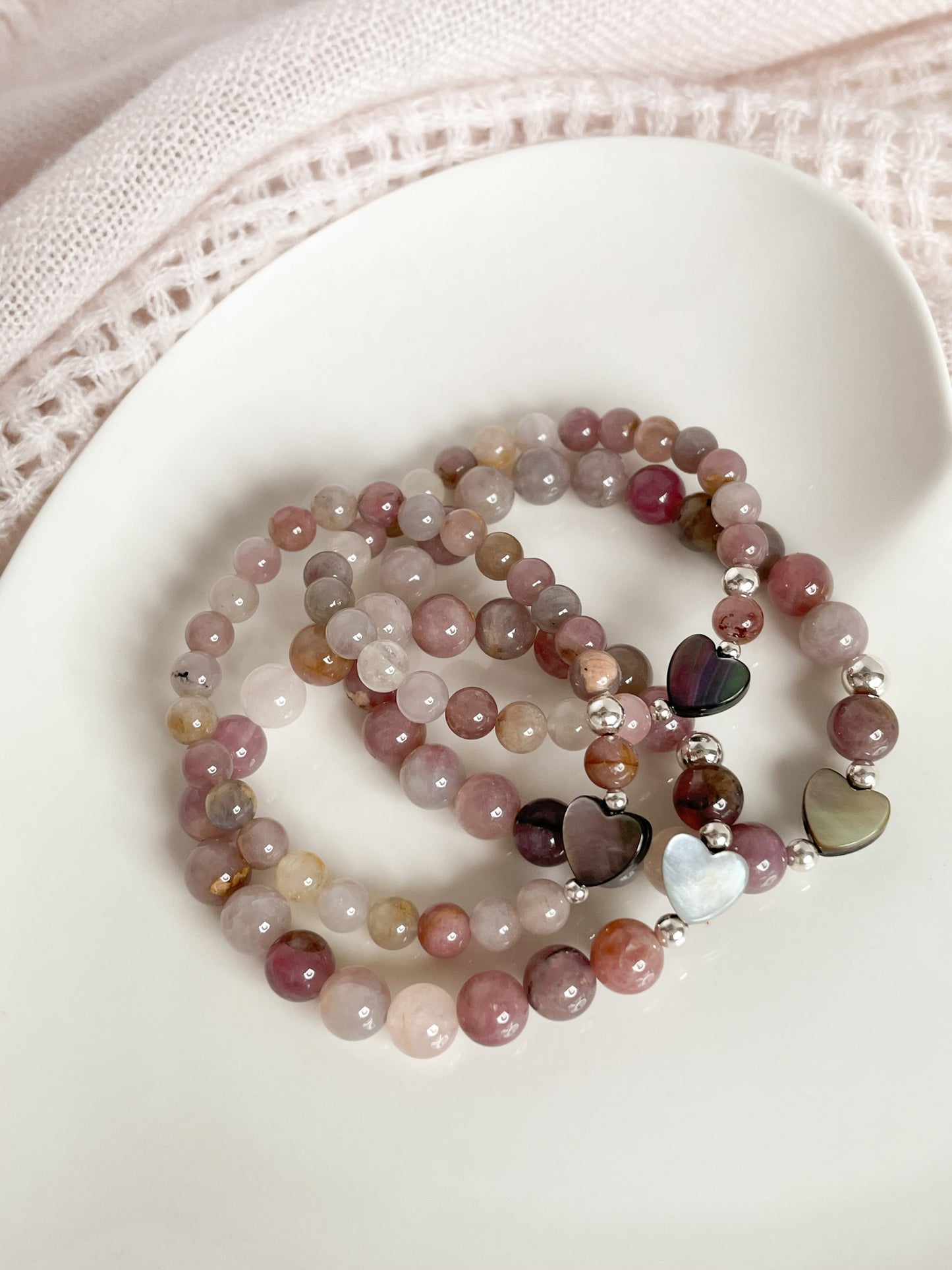 TESORO BRACELET - MAUVE ROSE QUARTZ 6MM