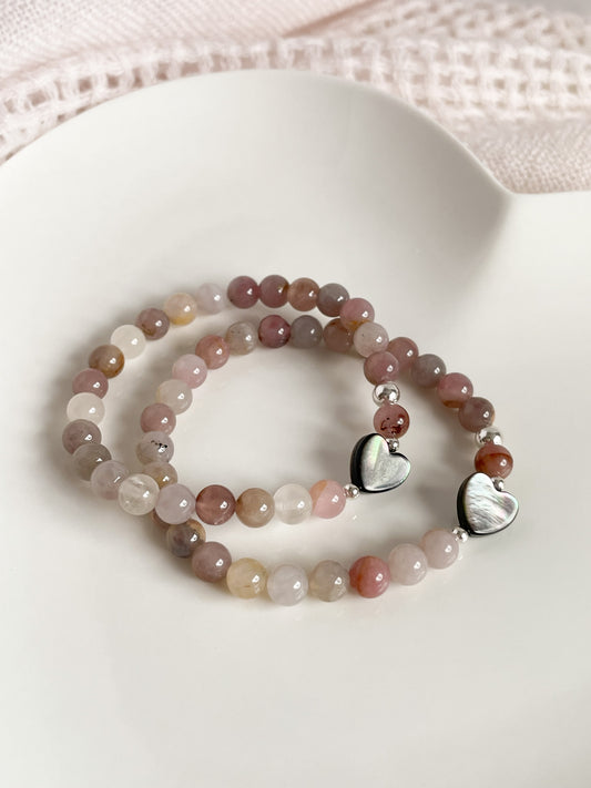 TESORO BRACELET - MAUVE ROSE QUARTZ 6MM