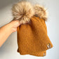 READY TO SHIP/PICKUP - HONEY DOUBLE KNIT POM BEANIE, 2 SIZES