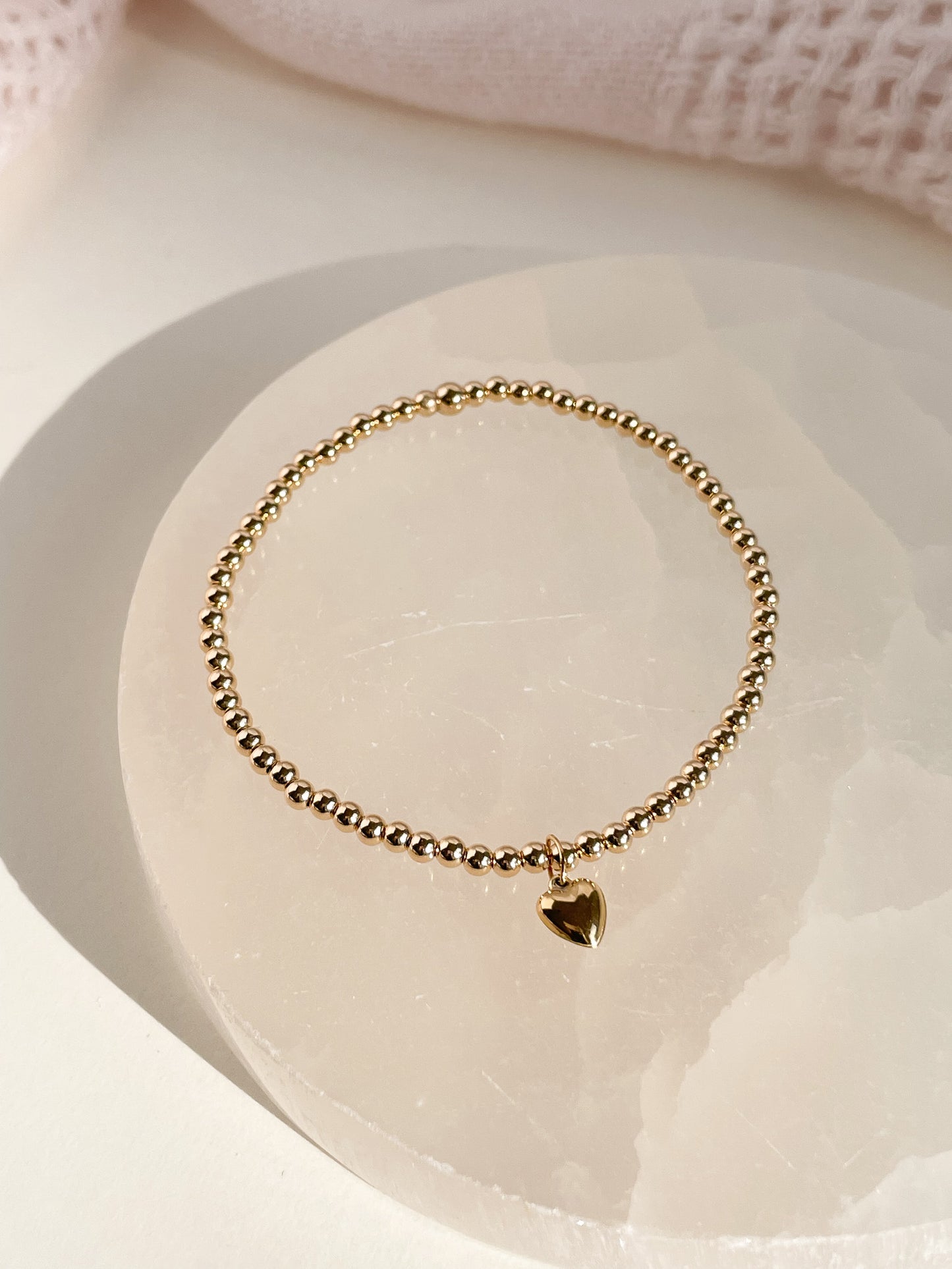 CUORE D'ORO 14K GOLD FILLED BEADED BRACELET