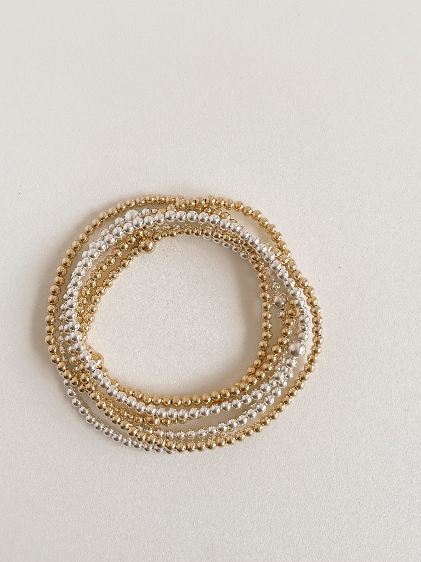 3MM 14K GOLD FILLED BEADED BRACELET