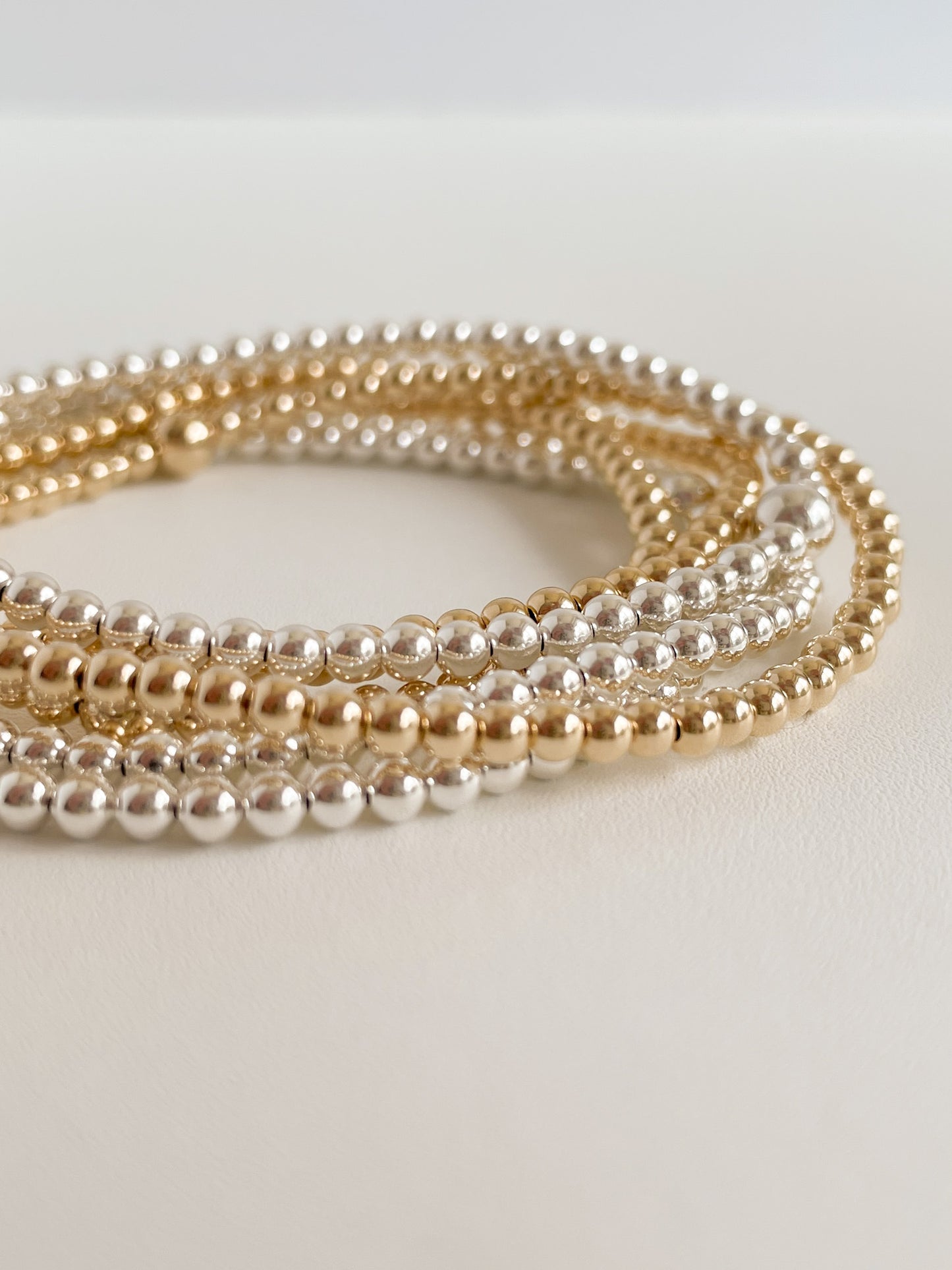 3MM 14K GOLD FILLED BEADED BRACELET