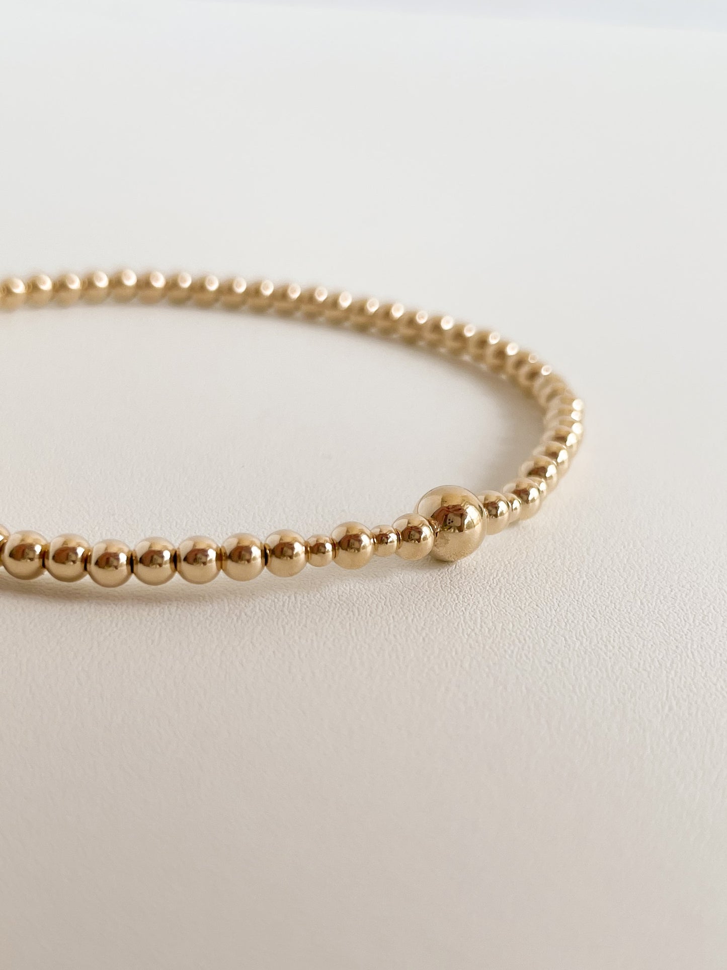 3MM 14K GOLD FILLED BEADED BRACELET