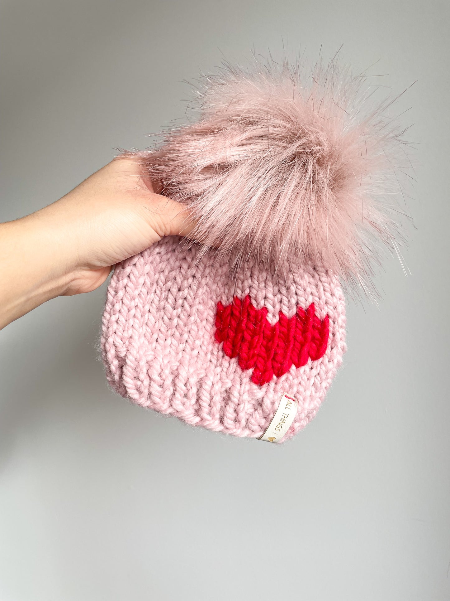 SWEET HEART BEANIE - NEWBORN TO ADULT SIZE - MADE TO ORDER