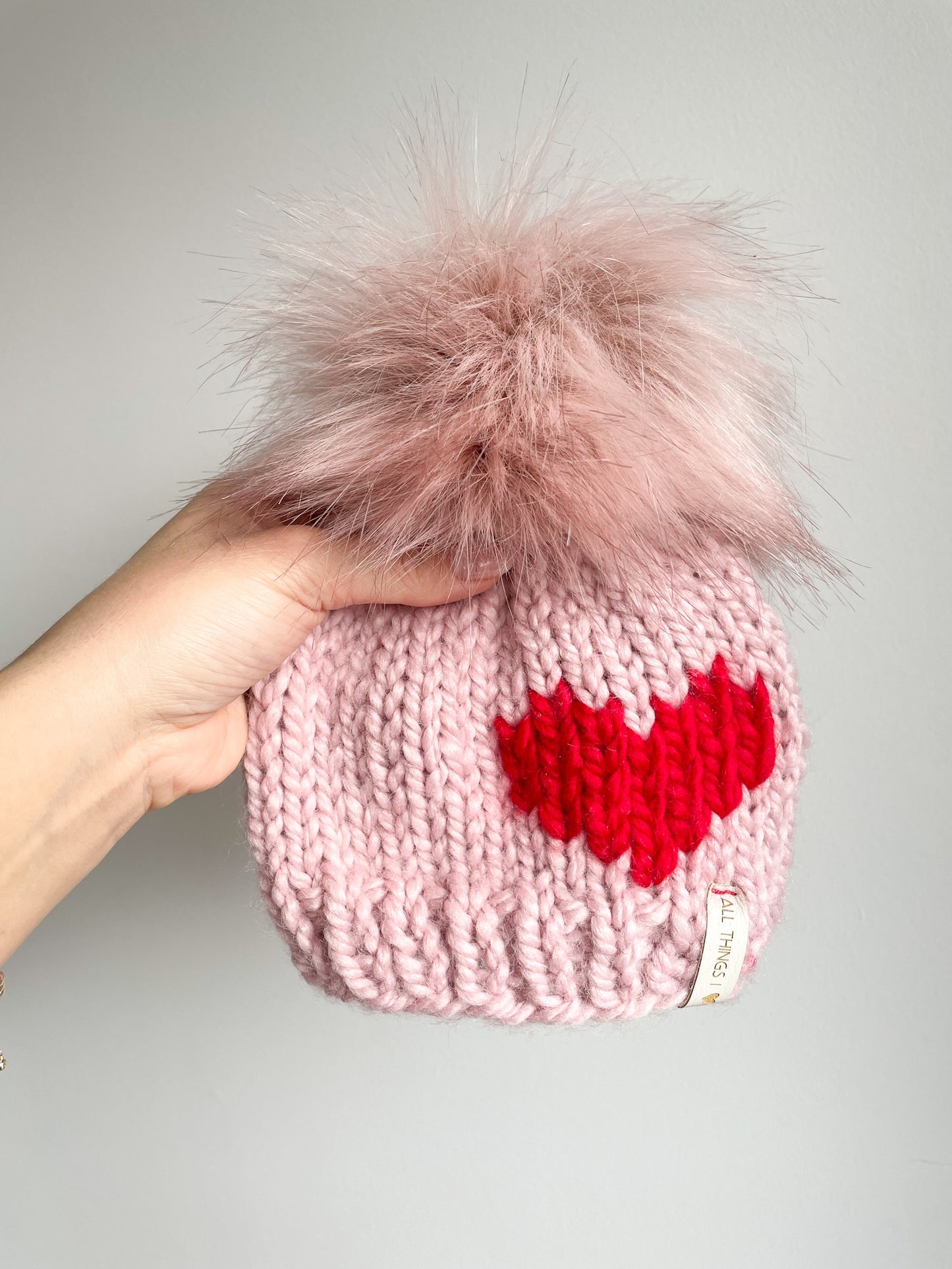 SWEET HEART BEANIE - NEWBORN TO ADULT SIZE - MADE TO ORDER