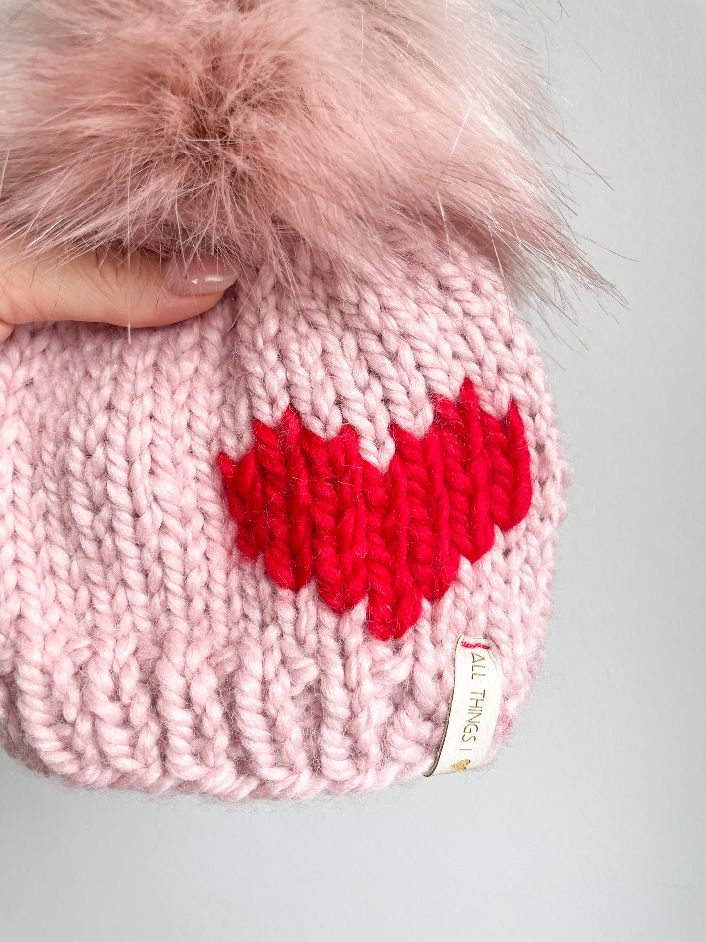 SWEET HEART BEANIE - NEWBORN TO ADULT SIZE - MADE TO ORDER